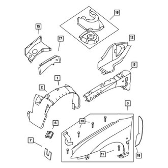 Mopar® - Passenger Side Fender Side Shield Panel