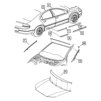 Mopar® - Front Passenger Side Door Molding