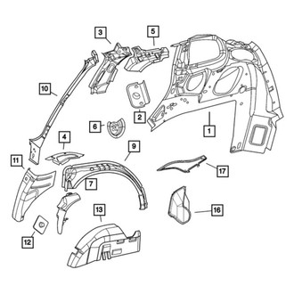 Mopar® - Inner Passenger Side Quarter Panel