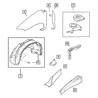 Mopar® - Passenger Side Fender Side Shield Panel Package