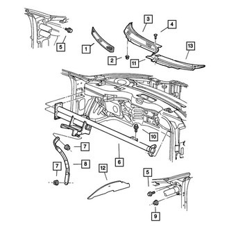 Mopar® - Passenger Side Fender to Cowl Seal