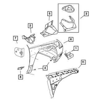 Mopar® - Passenger Side Fender Side Shield Panel