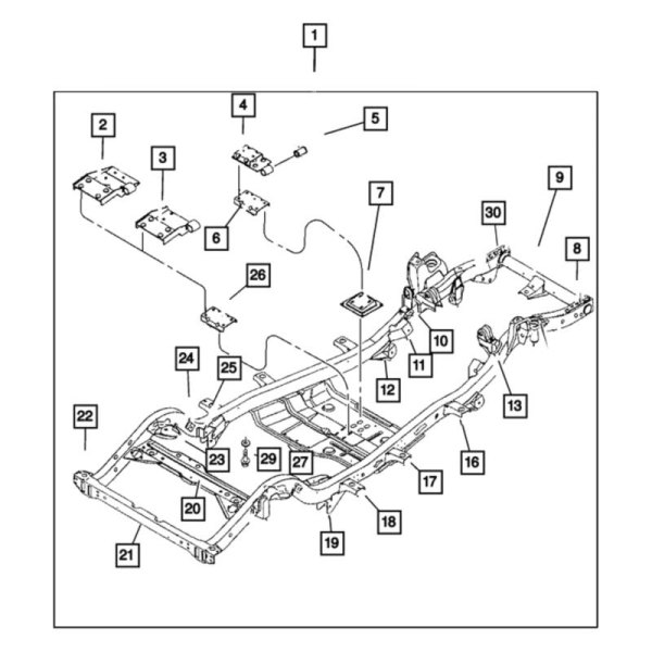 Jeep OE 52058125AB - Front Frame Crossmember