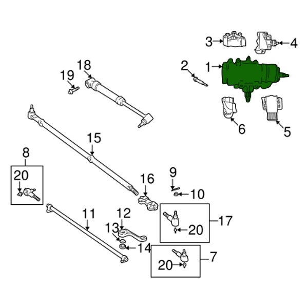 Mopar® 52088993AD Remanufactured Power Steering Gear Box