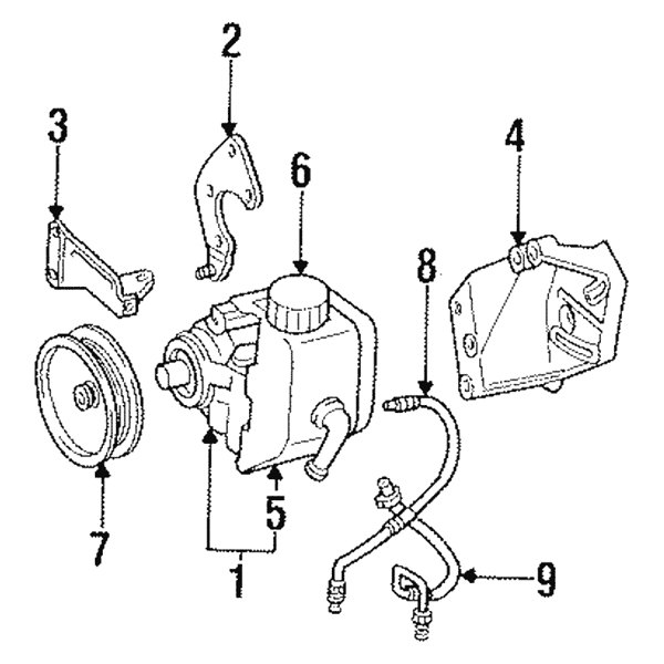 UPGRADE 96-98 Jeep Grand Cherokee 5.2L/5.9L V8 Power Steering Pump Bracket MOPAR UPGRADE 96-98 Jeep Grand Cherokee 5.2L/5.9L V8 Power Steering Pump Bracket MOPAR