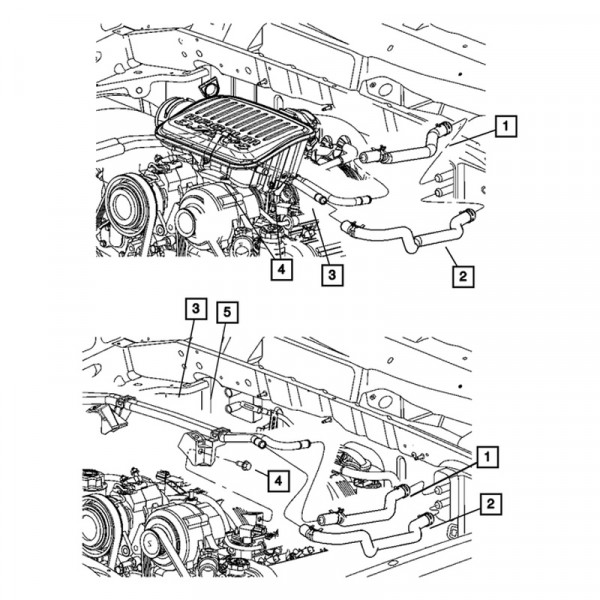 Mopar® - Dodge Dakota N Engine VIN Character 2008 HVAC Heater Hose Kit