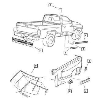 Mopar® - Rear Passenger Side Fender Molding
