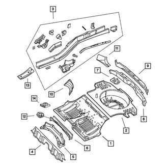 Jeep OE - Rear Floor Pan Crossmember