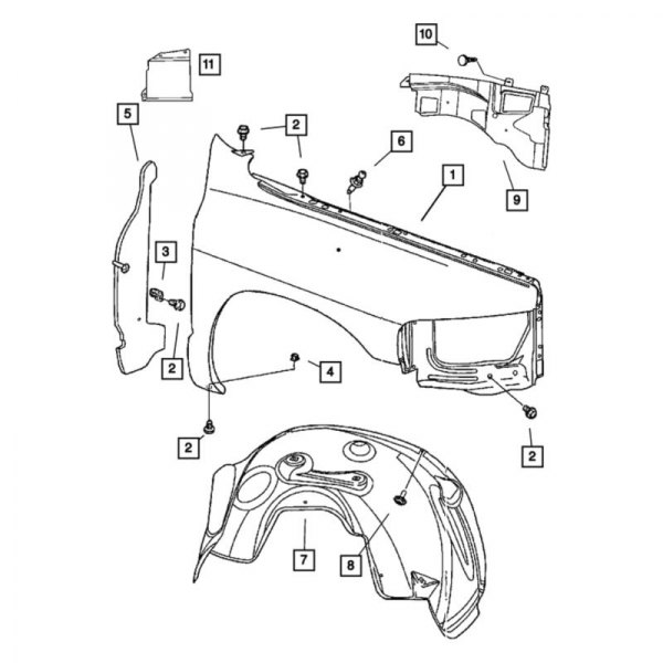 Mopar® 55276483AB - Fender Bracket