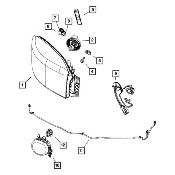 Mopar® - Driver Side Replacement Headlight, Dodge Ram