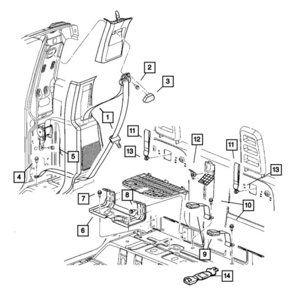 Mopar® 55361198AB - Rear Child Tether Anchor Bracket