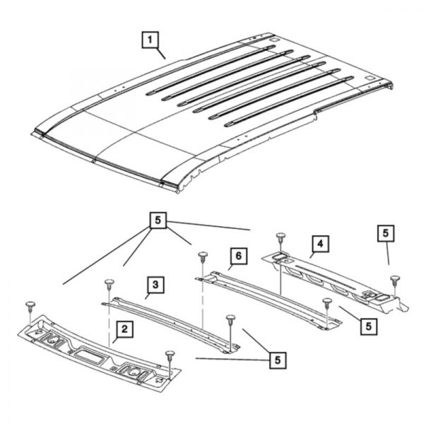 Mopar® - Front Lower Roof Header Panel