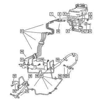 Mopar® - Secondary, Master Cylinder to HCU Brake Hydraulic Line Junction