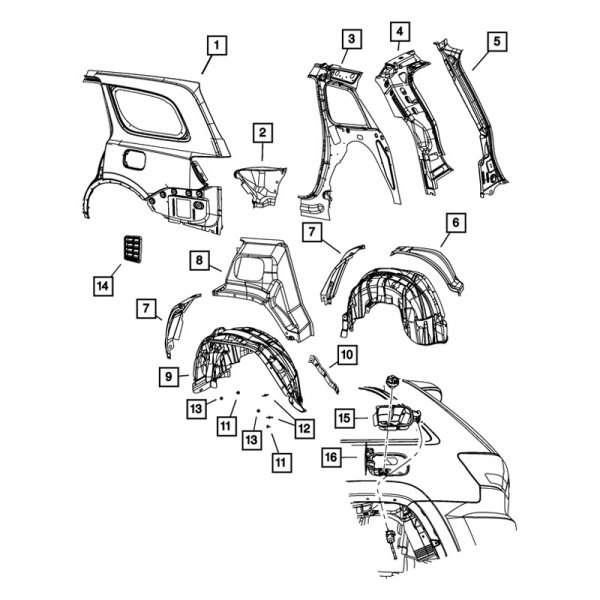 Mopar® - Driver Side Quarter Panel Gutter