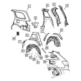 Dodge OE - Rear Left Quarter Panel Gutter