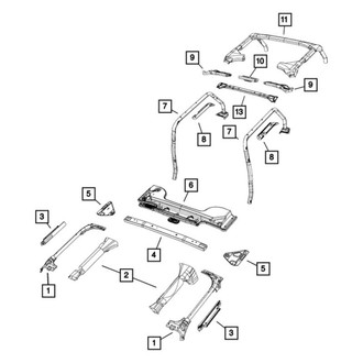 Jeep OE - Rear Roof Header Panel