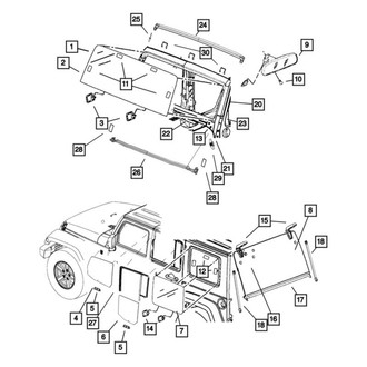 Jeep OE - Lower Windshield Spacer