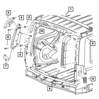Jeep OE - Rear Right Body D-Pillar Trim Panel