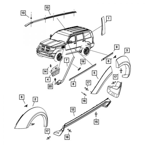 Mopar® - Fender Molding