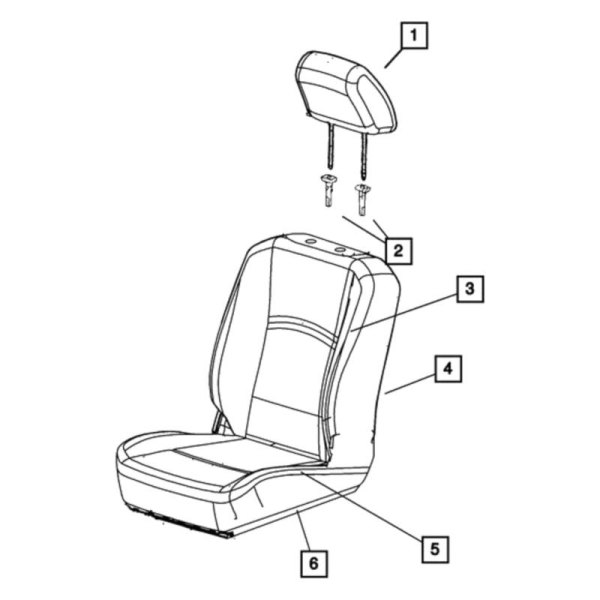 Mopar® - Passenger Side Seat Upholstery, Gray