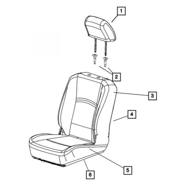 Mopar® - Passenger Side Seat Upholstery, Black