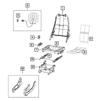 Ram OE - Front Right Seat Back Recliner Adjustment Handle