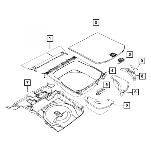 Mopar® - Rear Spare Tire Compartment Cover