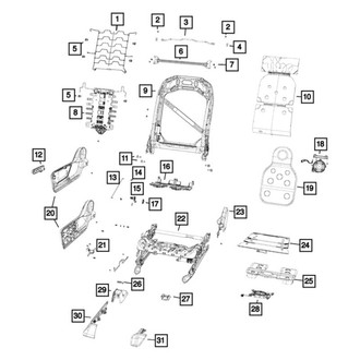 Mopar® - Front Right Rearward Seat Track Cover