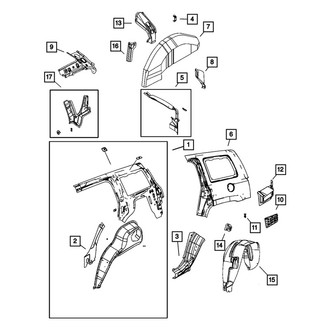 Mopar® - Rear Inner Passenger Side Quarter Panel