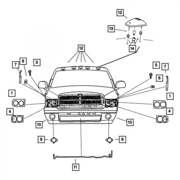 Mopar® - Passenger Side Replacement Headlight, Dodge Ram