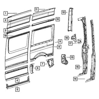 Dodge OE - Front Right Wheel Housing Side Panel