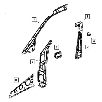 Dodge OE - Front Right Fender Rail Reinforcement