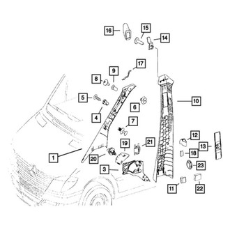 Dodge OE - Right Body A-Pillar Trim Panel Bracket