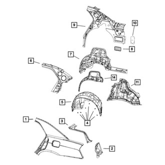 Chrysler OE - Rear Left Outer Wheel Housing Side Panel