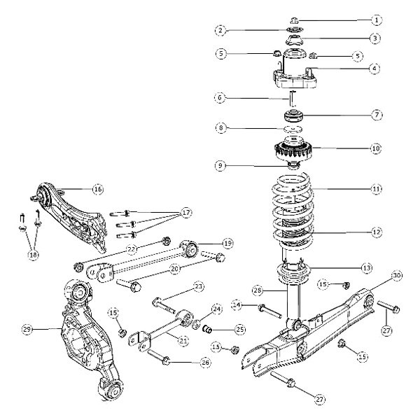 Mopar® 68068867AE - Rear Driver or Passenger Side Shock Absorber