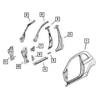 Mopar® - Rear Upper Passenger Side Quarter Panel Extension