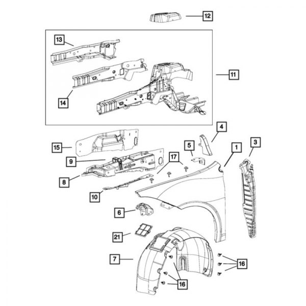 Mopar® - Fender To Hinge Pillar Silencer