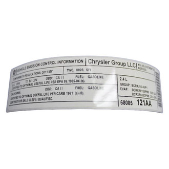 Dodge OE - Emission Label