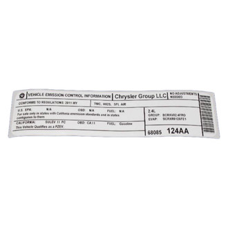 Dodge OE - Emission Label