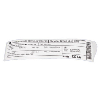 Mopar® - Vehicle Emission Control Information Label