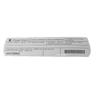Mopar® - Vehicle Emission Control Information Label