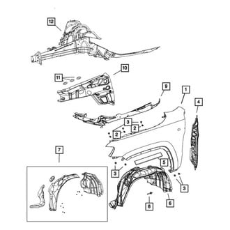 Dodge OE - Front Left Fender Rail