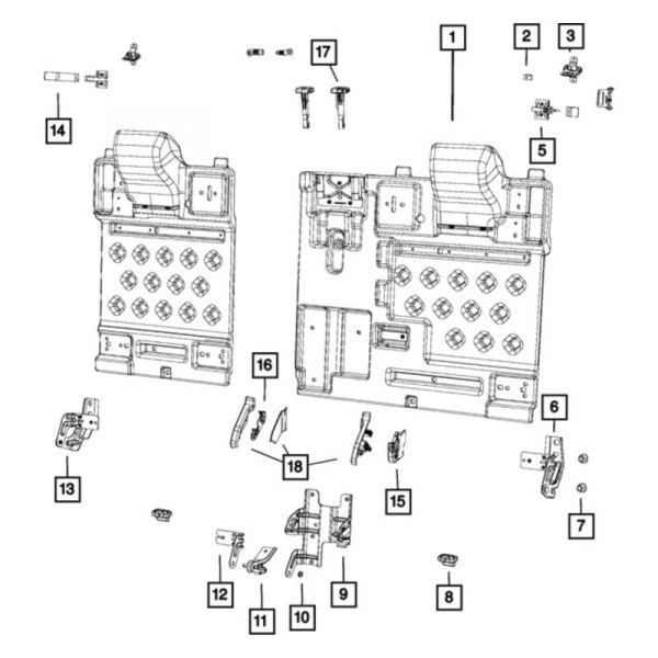 Mopar® - Rear Left Rear Seat Back Frame