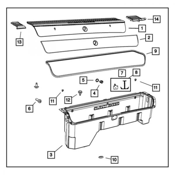 Mopar® - Truck Bed Storage Box Lid