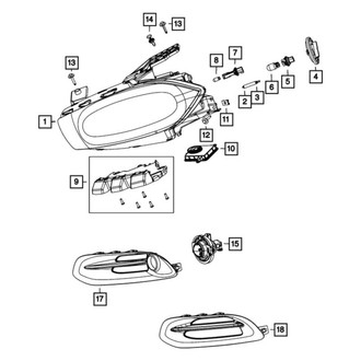 Dodge OE - Front Left Fog Light Cover