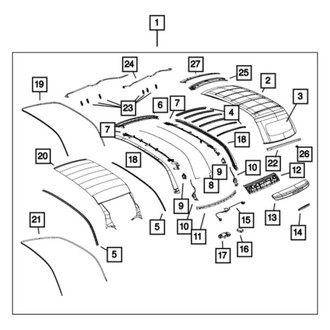 Mopar® - Rear Passenger Side Full Open Roof Trim Lace