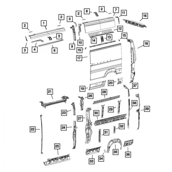 Mopar® - Truck Bed Floor Sill Reinforcement