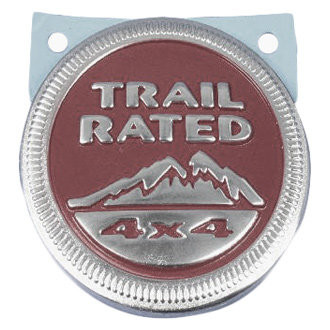 Mopar® - "Trail Rated 4 x 4" Medallion Chrome/Red Front Fender Emblem