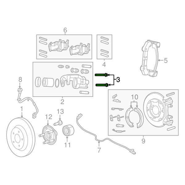 Mopar® - Rear Disc Brake Caliper Guide Pin Kit