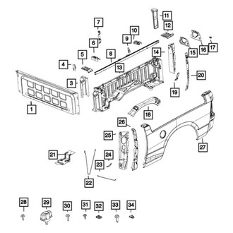 Ram OE - Right Truck Bed Panel Brace